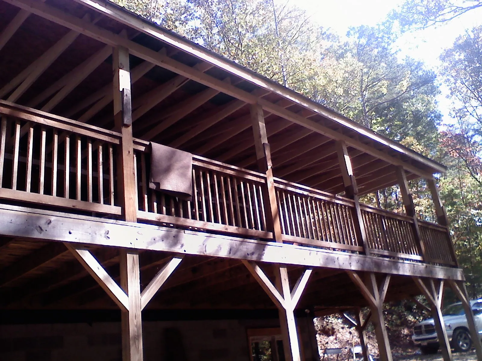 Timber framing under a new elevated porch and deck — Roof Leak Repair in Brainard by Roofing Brothers